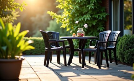 Astuces efficaces pour raviver un salon de jardin en plastique noir décoloré
