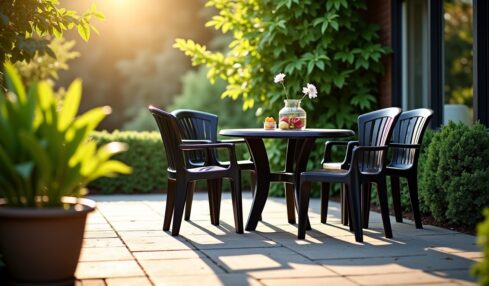 Astuces efficaces pour raviver un salon de jardin en plastique noir décoloré