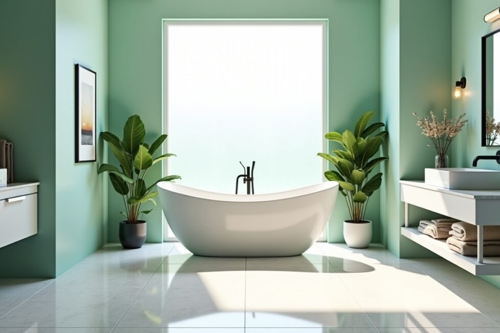 Idées créatives pour l'aménagement de la salle de bain : choisir des couleurs apaisantes et modernes
