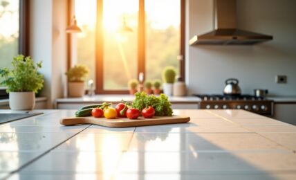 Modernisez votre cuisine : astuces et coûts pour relooker un plan de travail en carrelage