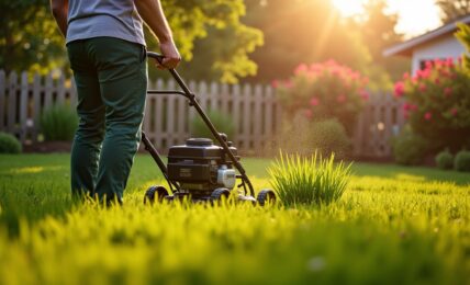 Les meilleures techniques pour tondre efficacement une pelouse haute et humide