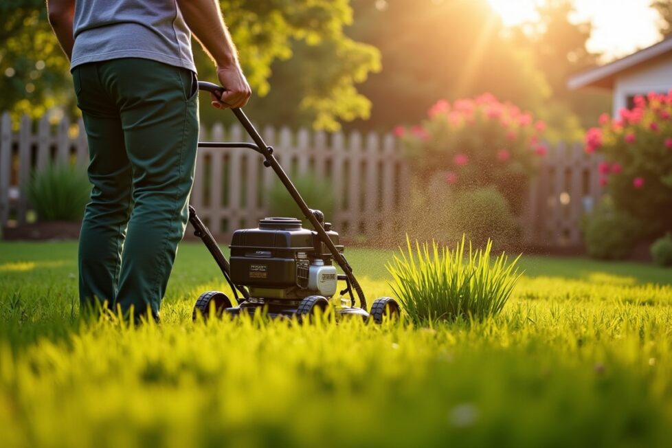 Les meilleures techniques pour tondre efficacement une pelouse haute et humide